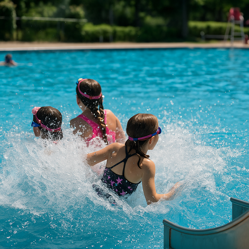 Bild 3: Kinder im Freibad (KI-generiert)